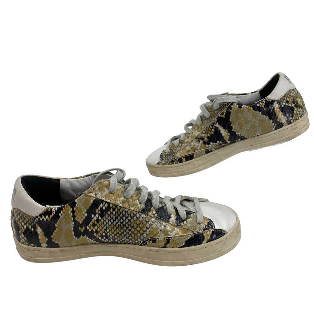 P448 Tan Animal Print Lace-Up Sneakers | Size 37EU